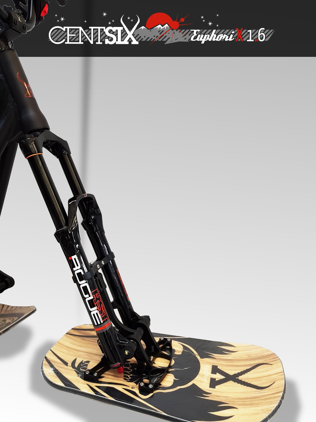 Snowscoot Centsix EuphoriX 1.6 noir et boards Centsix Rigor Mortix wood