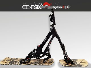 Snowscoot Centsix EuphoriX 1.6 noir et boards Centsix Rigor Mortix wood