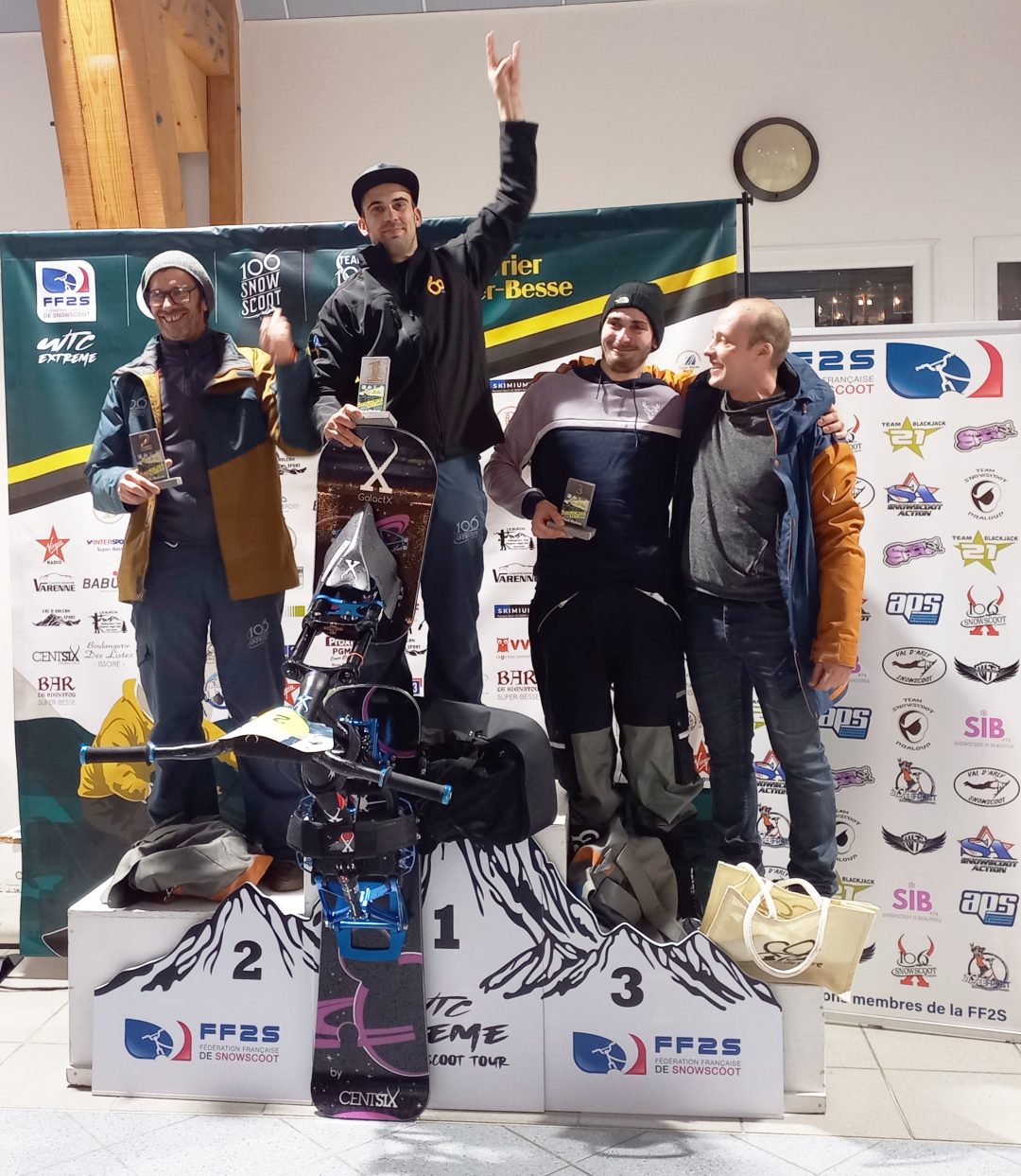 X'trème Snowscoot Tour 2022 Super-Besse, podium Dual Slalom