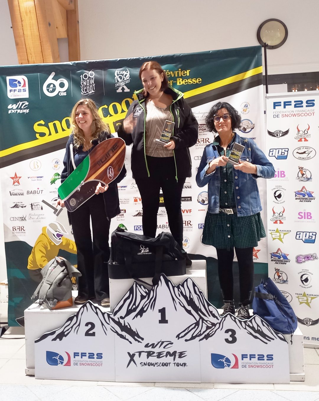 X'trème Snowscoot Tour 2022 Super-Besse, podium Féminin