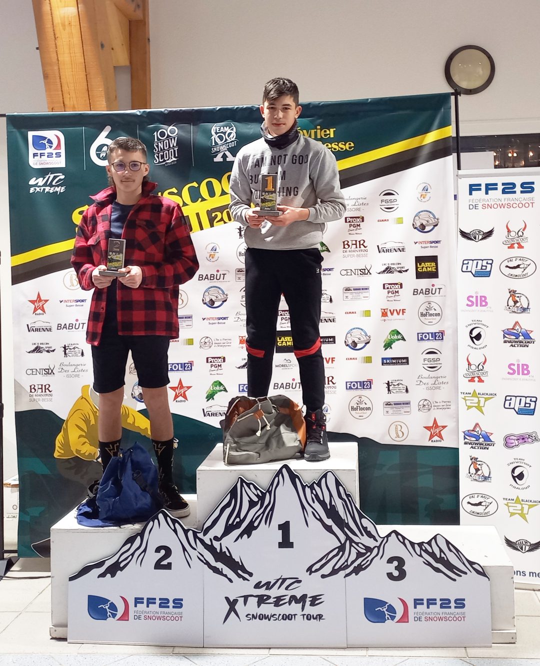 X'trème Snowscoot Tour 2022 Super-Besse, podium Junior