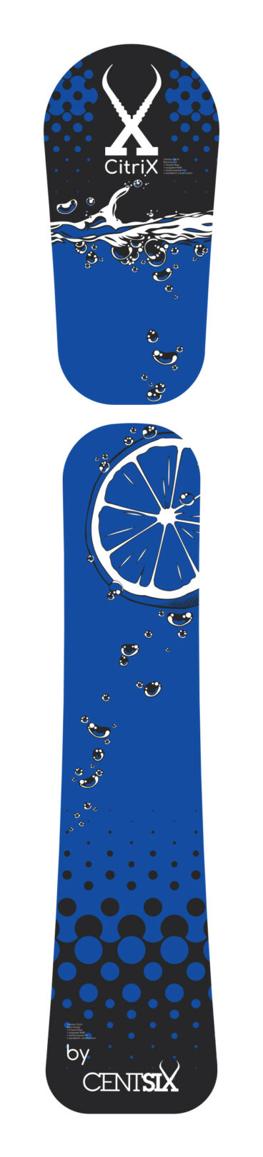 Design board Race snowscoot Centsix CitriX 2024 bleue.