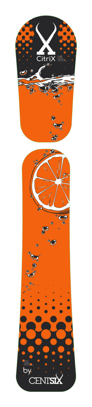 Design board Race snowscoot Centsix CitriX 2024 orange.