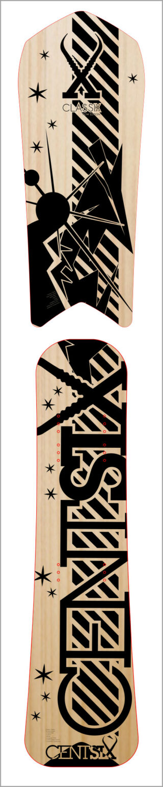 Design board Fat / Pow snowscoot Centsix ClassiX wood.