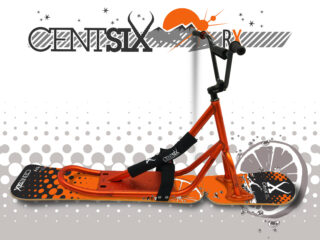 Snowscoot Centsix rigide RX orange, board Centsix Race CitriX orange.