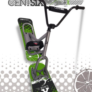 Snowscoot Centsix rigide RX titane, board Centsix Race CitriX verte.