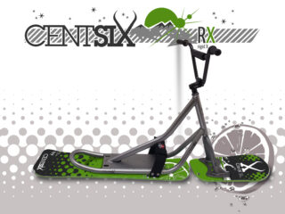 Snowscoot Centsix rigide RX titane, board Centsix Race CitriX verte.