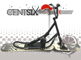 Snowscoot Centsix rigide RX noir, board Centsix Race CitriX crême.