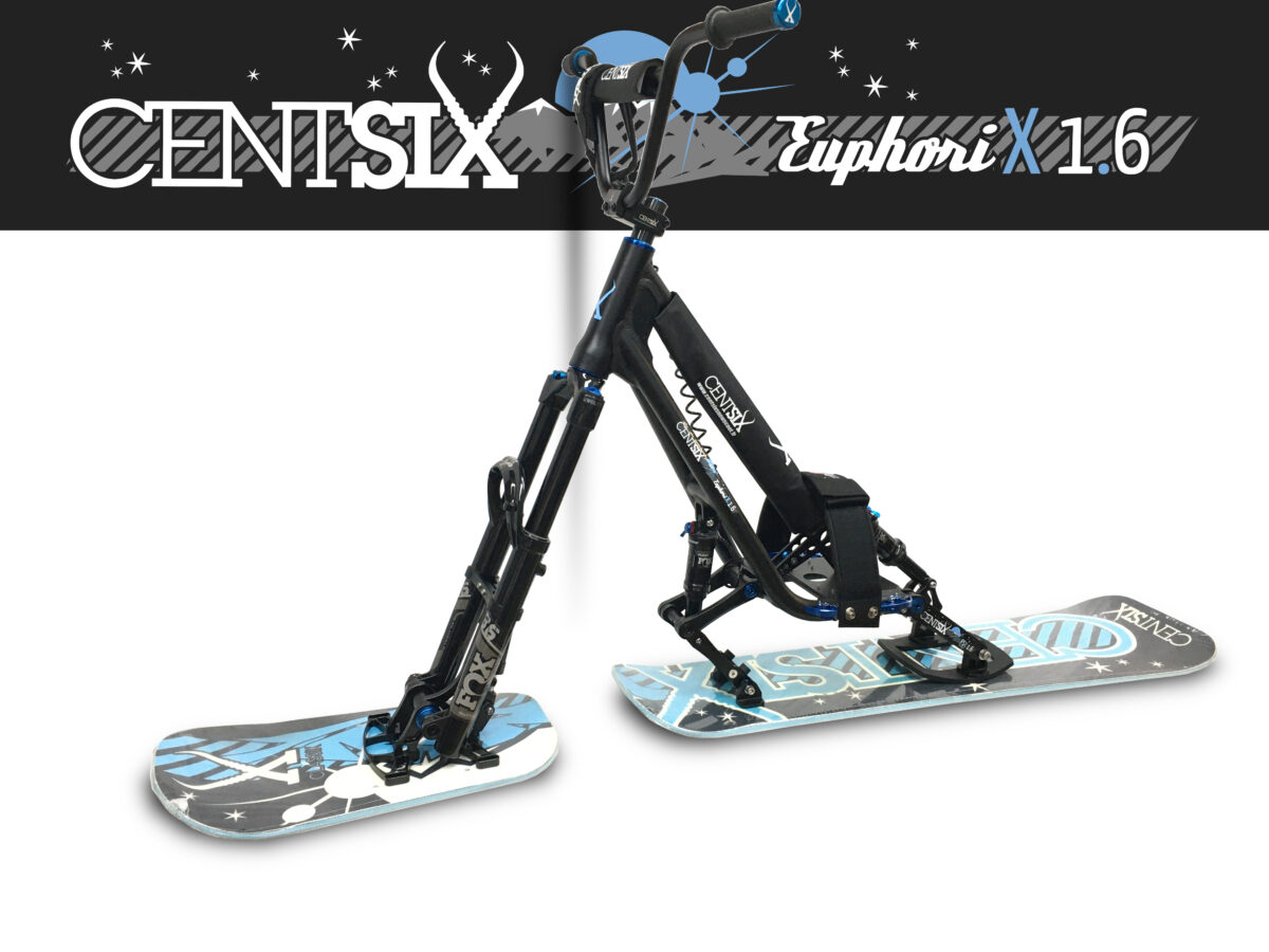 Snowscoot tout suspendu Centsix EuphoriX 1.6 noir et board Centsix ClassiX bleue.