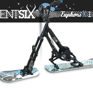 Snowscoot tout suspendu Centsix EuphoriX 1.6 noir et board Centsix ClassiX bleue.